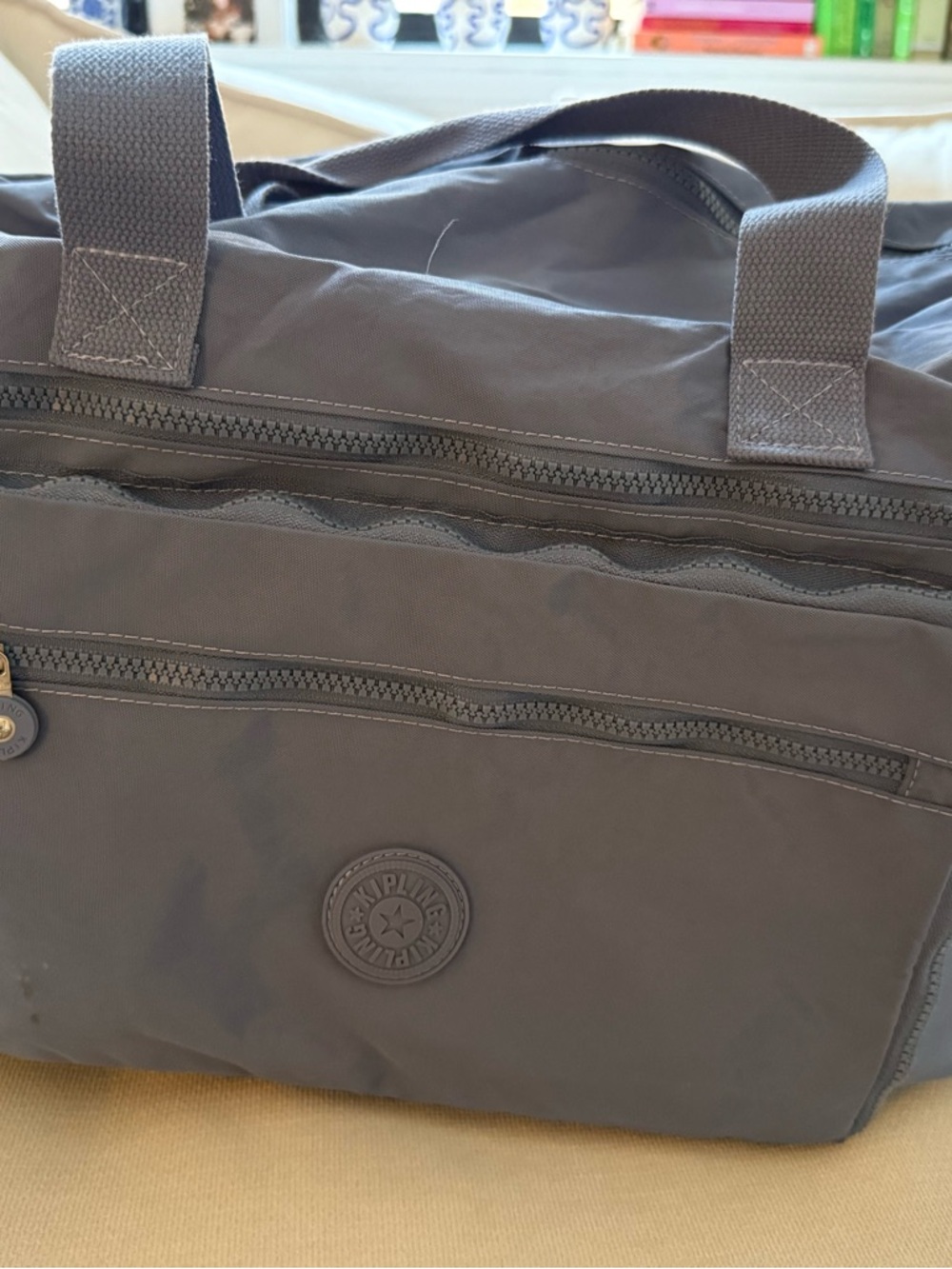 Kipling Slate Gray Nylon Duffel Bag